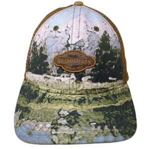 The Game Trucker Hat Brown One Size Grand Teton National Park Landscape Print